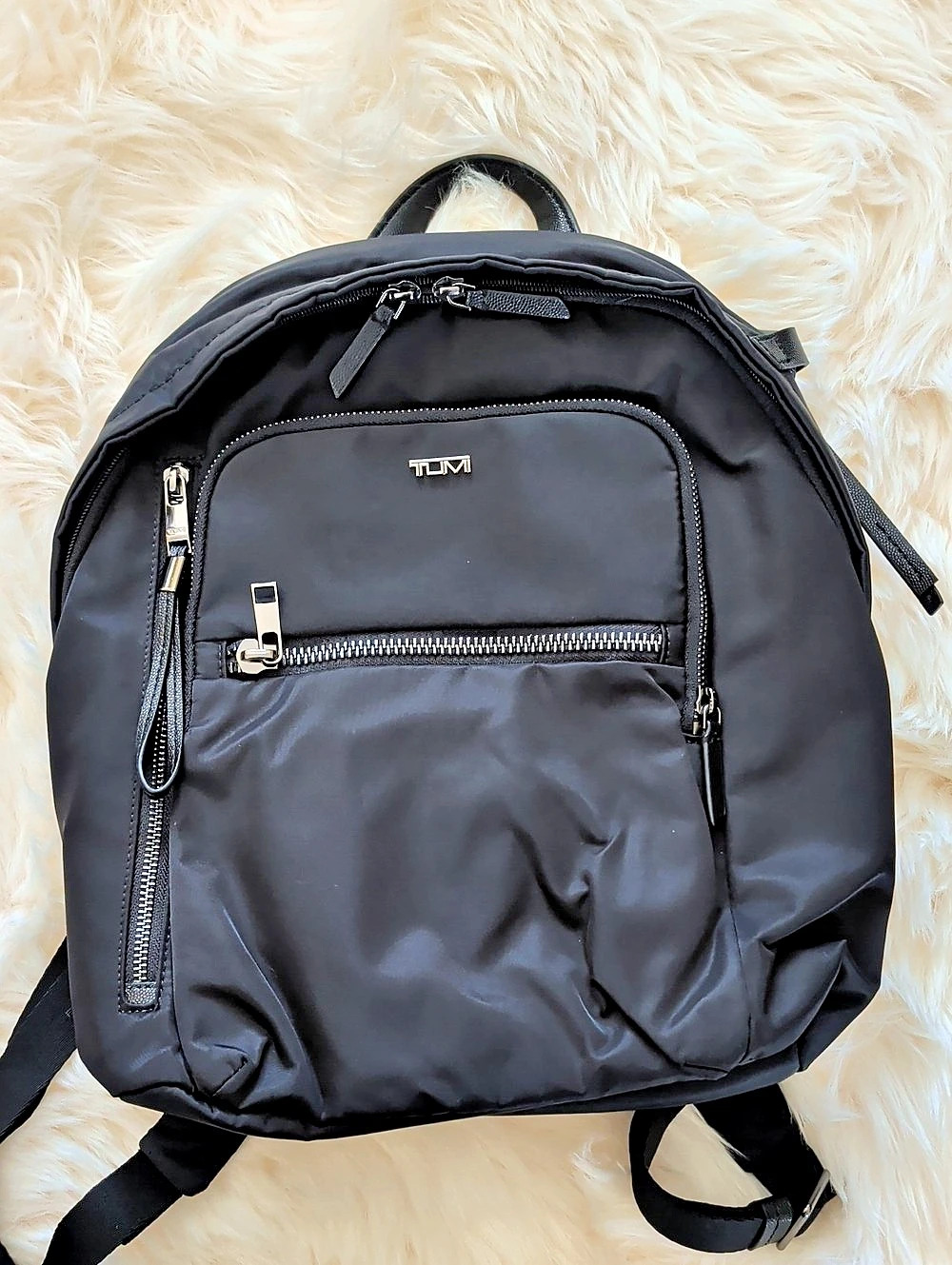 TUMI Voyageur Halsey Backpack Black Nylon w/Gunmetal Hardware